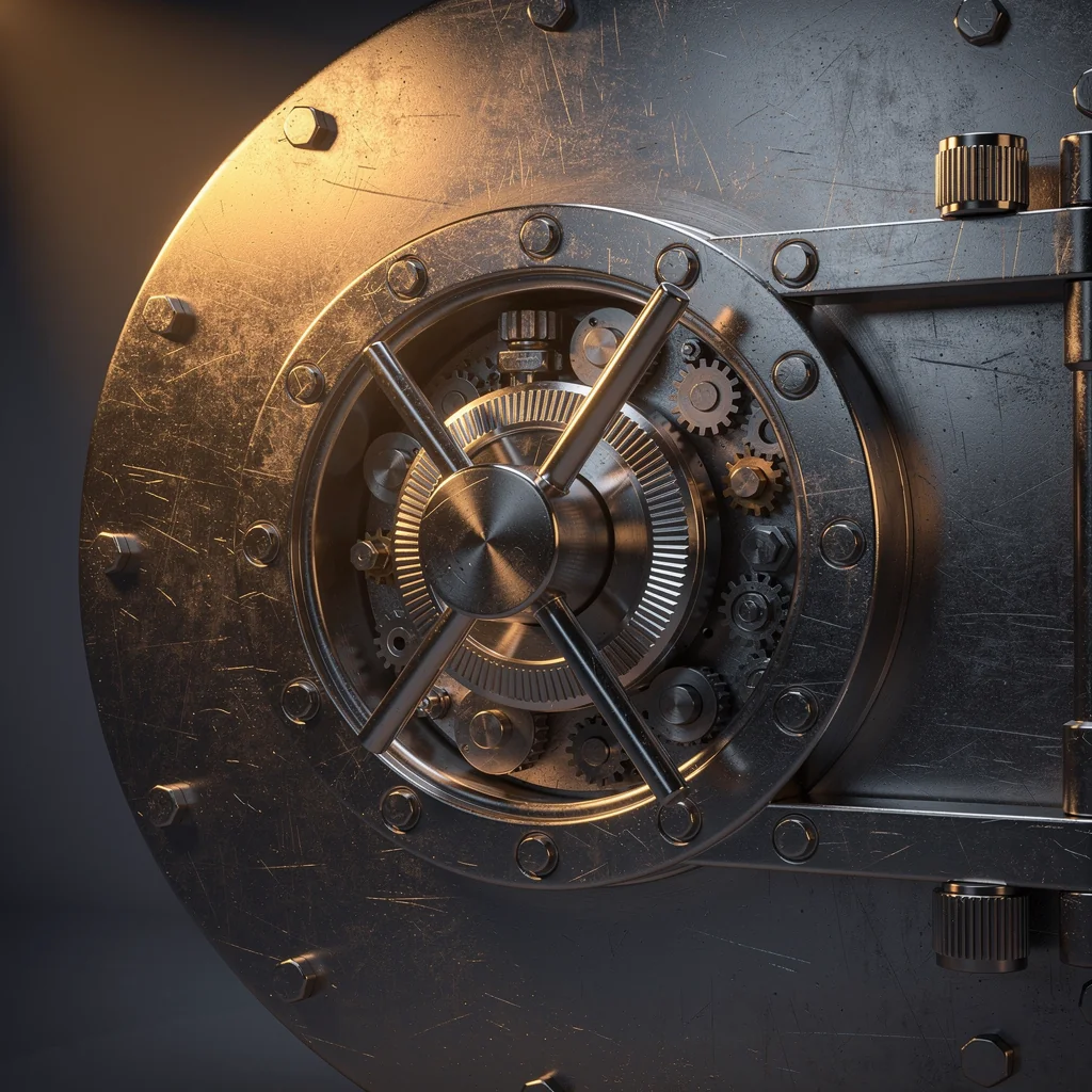 Secure vault door representing asset protection
