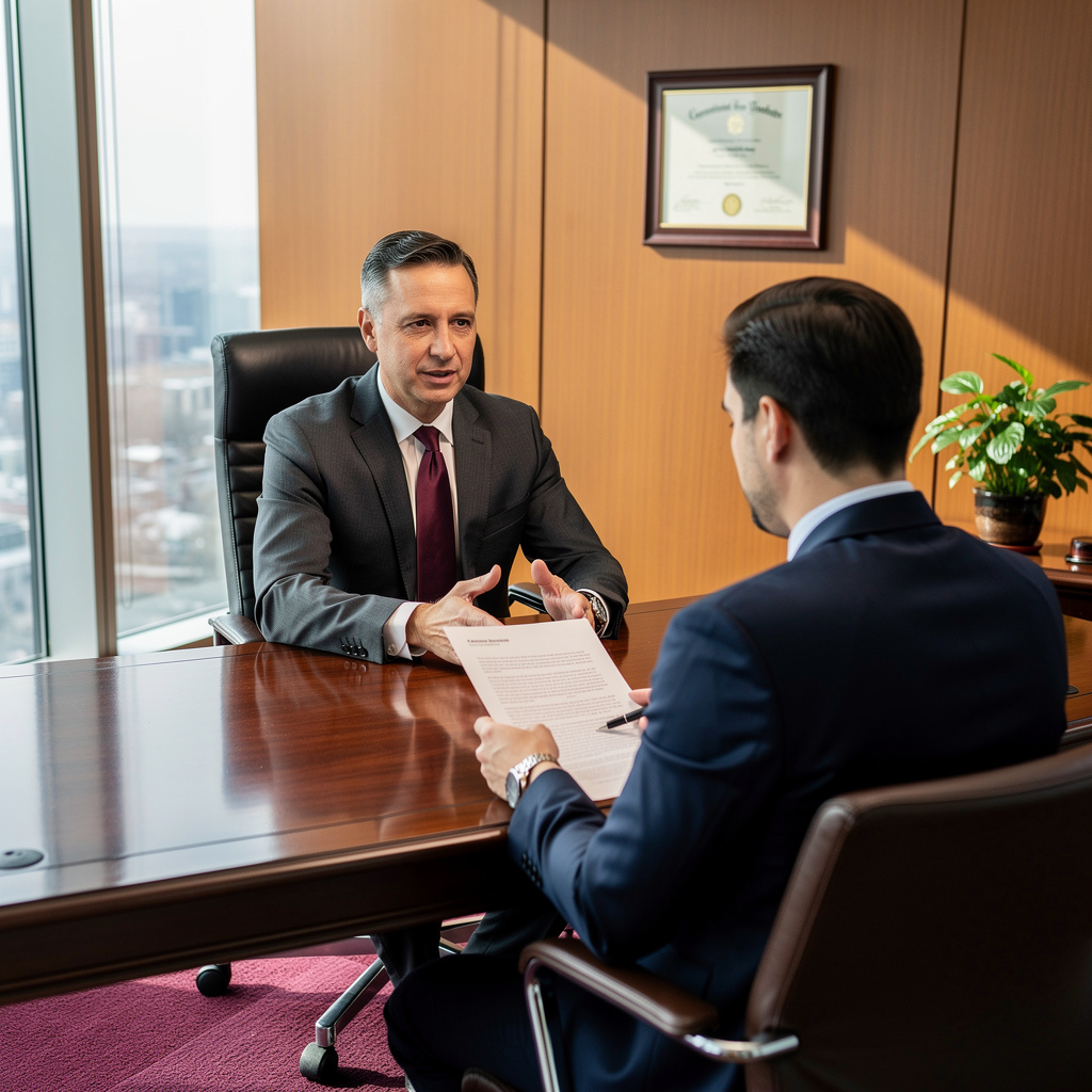 Professional legal consultation in a private office